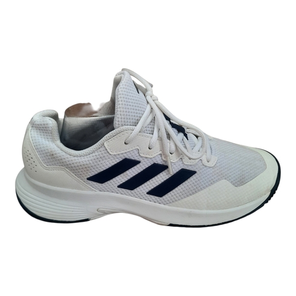 Adidas Gamecourt 2 Tennis Shoes White Navy Mesh Athletic Sneakers Size 8